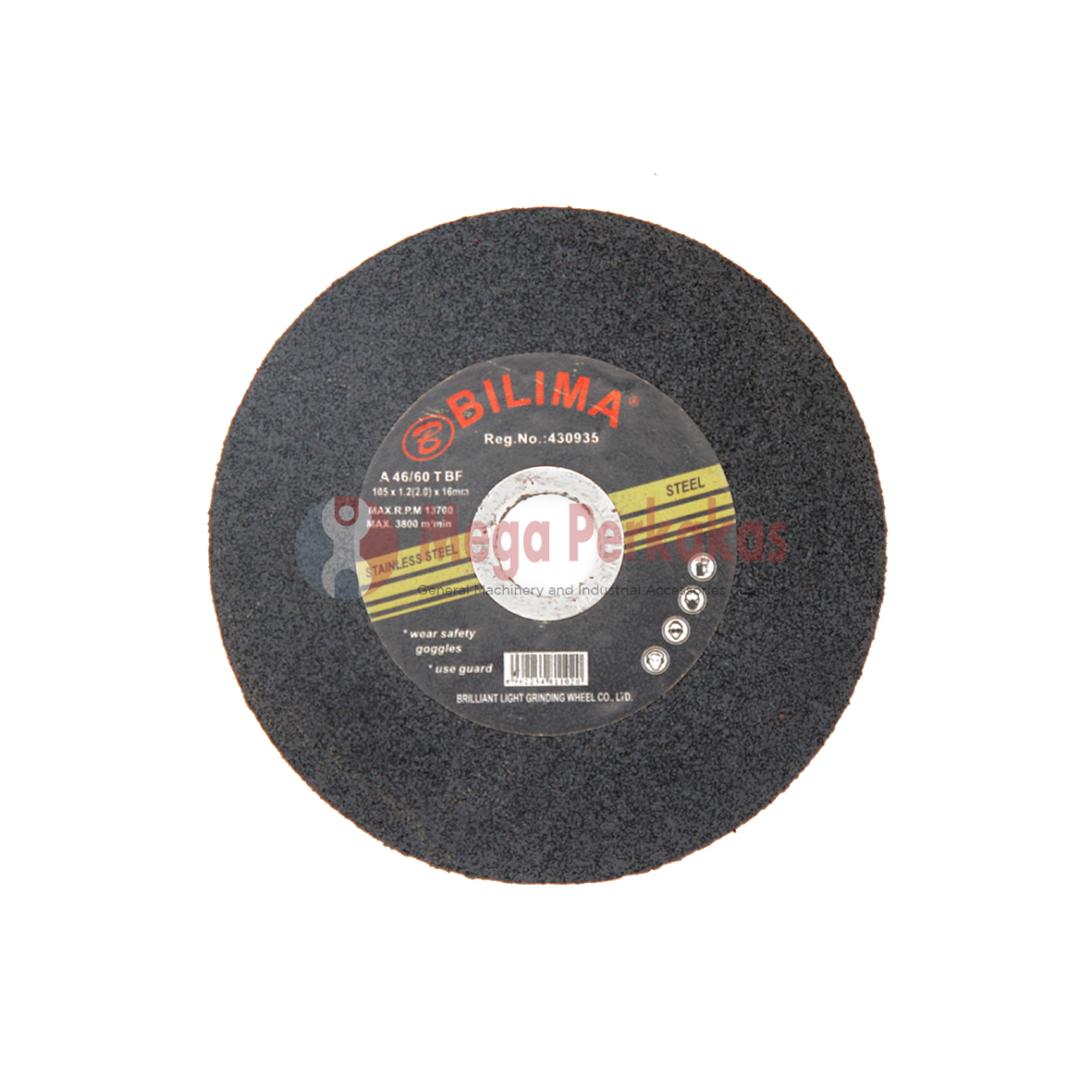 BILIMA CUT OFF WHEEL A 30 P – 4” x 2mm x 5/8” – Mega Perkakas Abadi